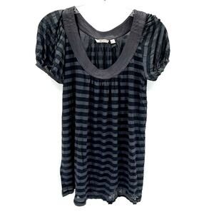 MNG Mango SUIT Spain women’s stripped satin border sheer top